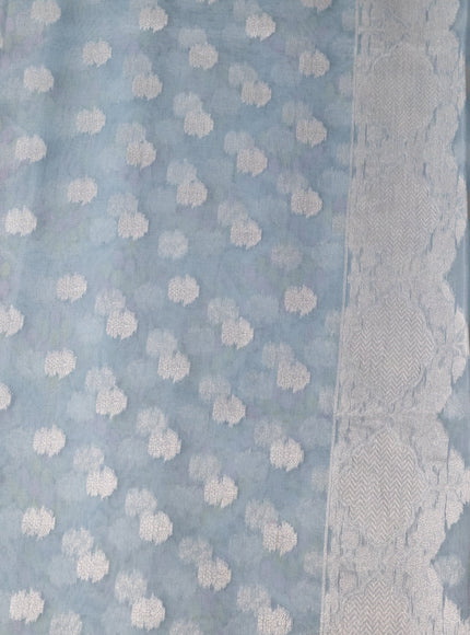Sky Blue Banarasi Kora Saree