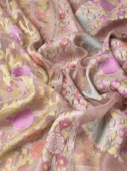 Onion Pink Banarasi Kora Saree
