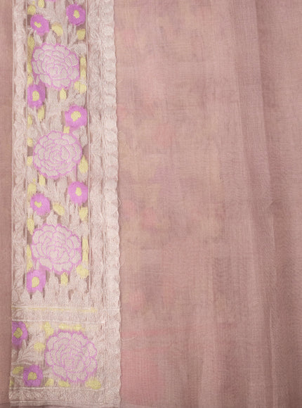 Onion Pink Banarasi Kora Saree