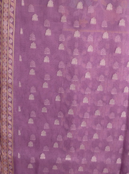 Lavender Banarasi Kora Saree
