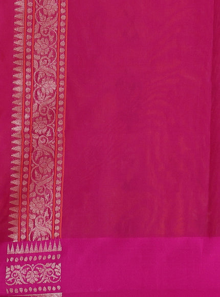 Orange-Magenta Banarasi Kora Saree