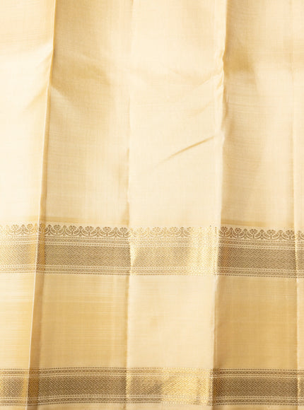 Maroon - Cream Pure Kanchipuram Silk Saree