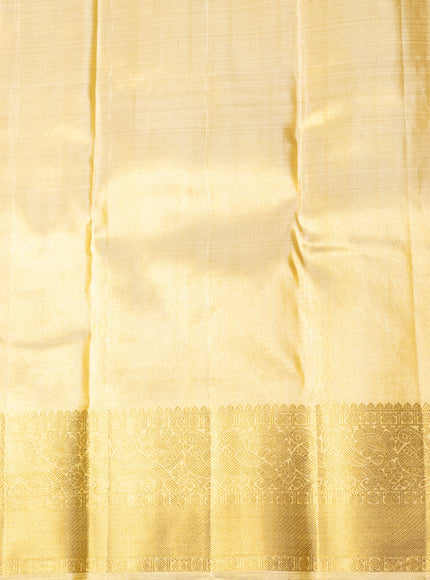 Gold - Magenta Pink Pure Kanchipuram Tissue Silk Saree