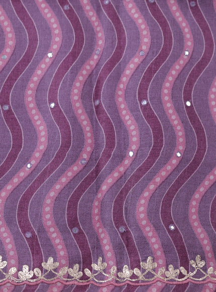 Pastel Purpletussar Silk Embroidery Saree