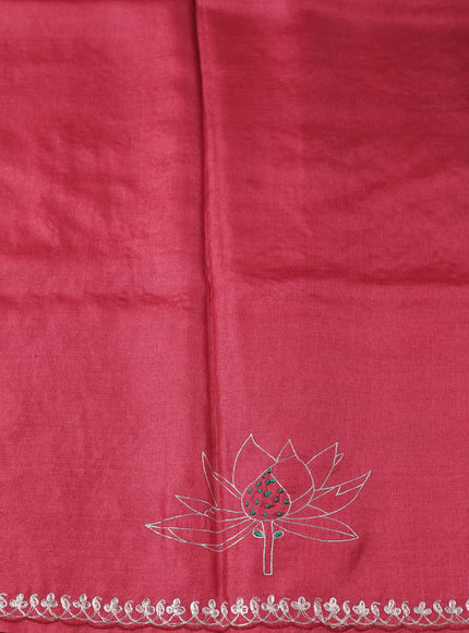Red Tussar Silk Embroidery Saree