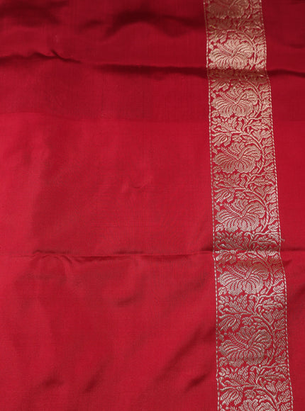 Brown - Red Banarasi Kora Silk