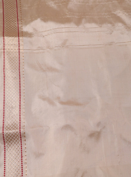 Sky Blue - Beige Banarasi Kora Silk
