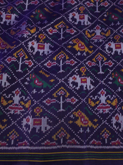 Blue Banarasi Chiniya Silk With Ikat Blouse