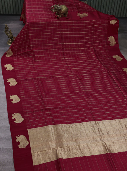 Red Banarasi Chiniya Silk With Ikat Blouse