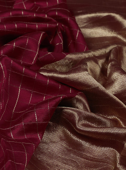 Red Banarasi Chiniya Silk With Ikat Blouse