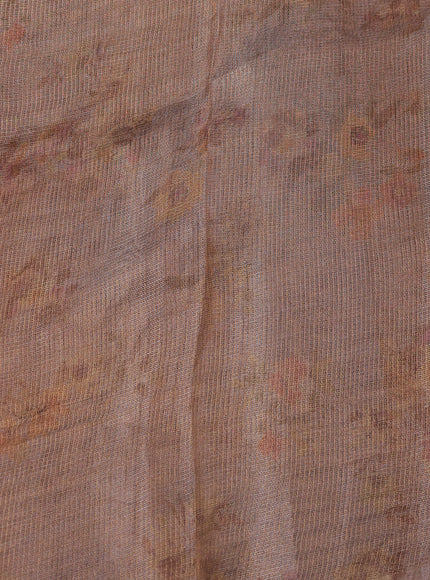 Grey Organza Printed Silk Saree