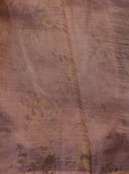 Pastel Pink Organza Printed Silk Saree