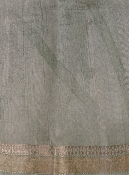 Green Organza Printed Silk Saree