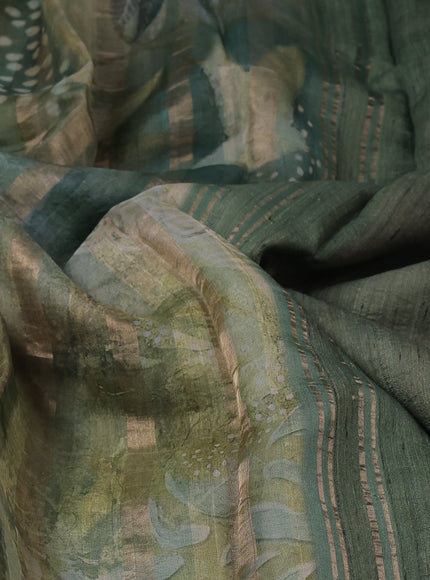 Green -Pastel Green Organza Printed Silk Saree