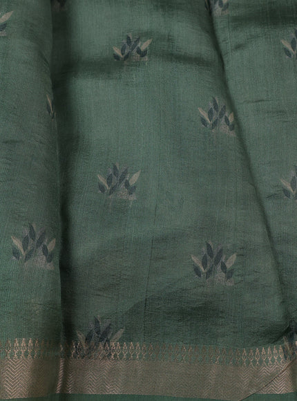 Green -Pastel Green Organza Printed Silk Saree
