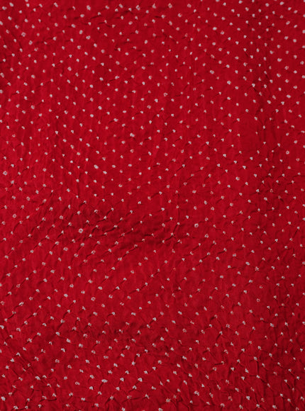 Red Bandhani Gajji Silk Saree