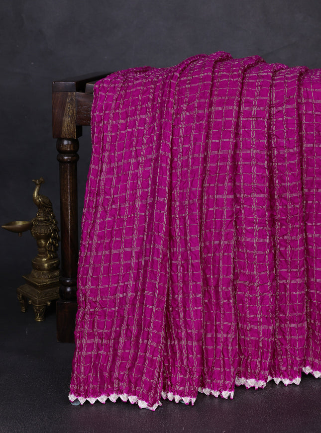 Rani Pink Bandhani Gajji Silk Saree