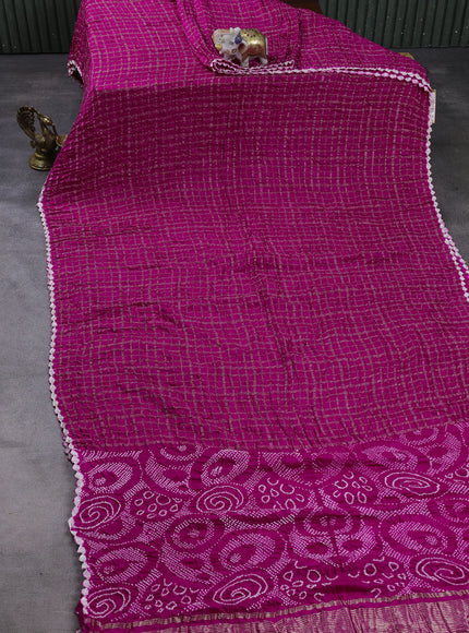 Rani Pink Bandhani Gajji Silk Saree