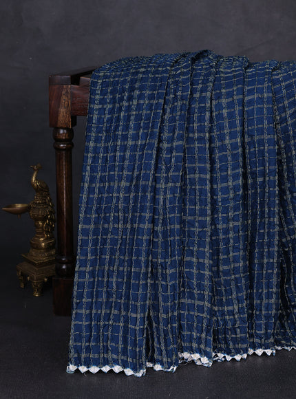 Peacock Blue Bandhani Gajji Silk Saree