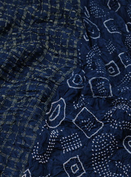 Peacock Blue Bandhani Gajji Silk Saree