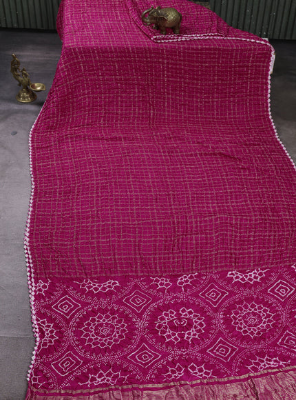 Pink Bandhani Gajji Silk Saree