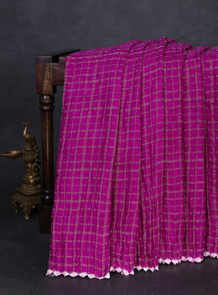 Purple Bandhani Gajji Silk Saree