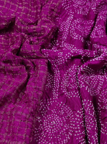 Purple Bandhani Gajji Silk Saree