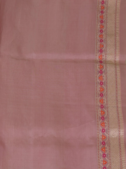 Red - Light Pink Banarasi Silk Saree