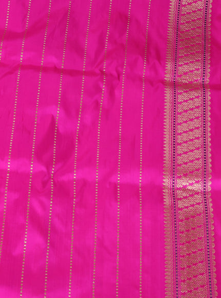 Yellow - Pink Banarasi Silk Saree