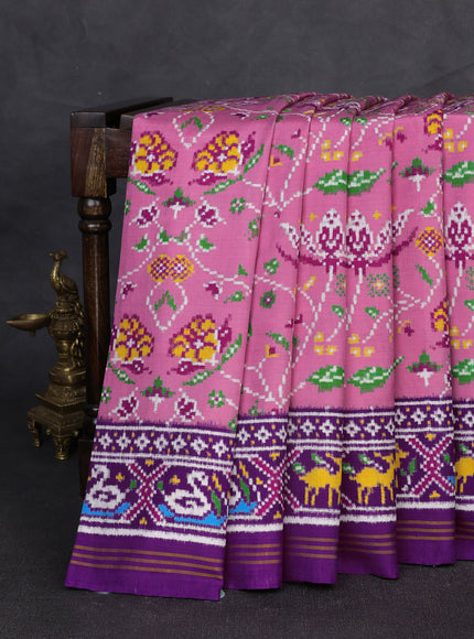 Gajari Pink - Purple Patan Patola Silk Saree
