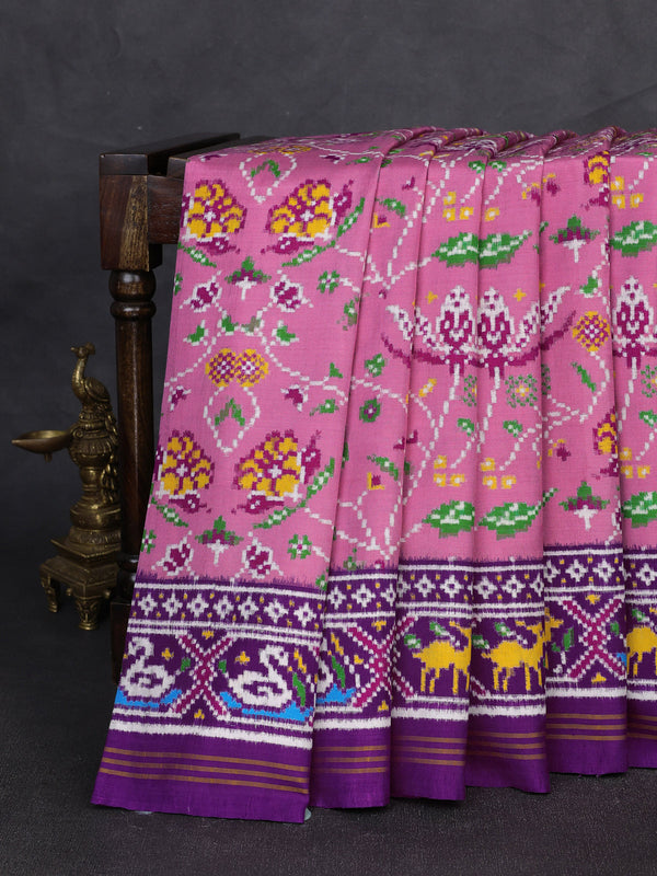 Gajari Pink - Purple Patan Patola Silk Saree