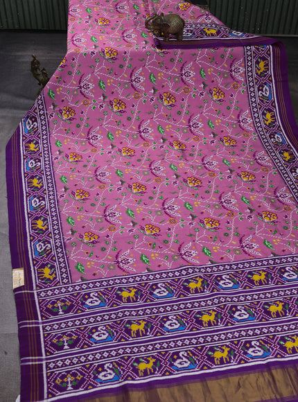 Gajari Pink - Purple Patan Patola Silk Saree