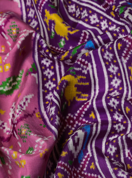 Gajari Pink - Purple Patan Patola Silk Saree