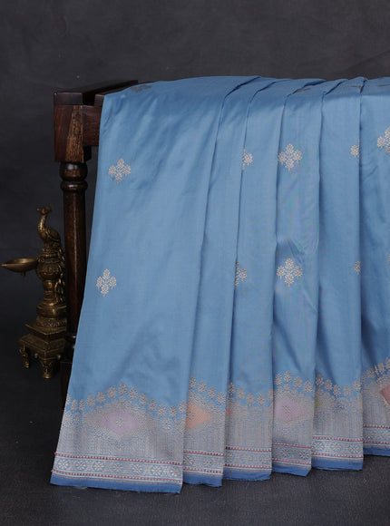 Sky Blue Banarasi Silk Saree