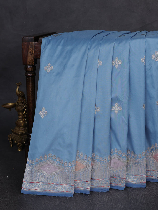 Sky Blue Banarasi Silk Saree