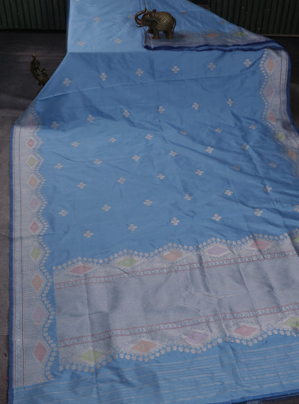 Sky Blue Banarasi Silk Saree
