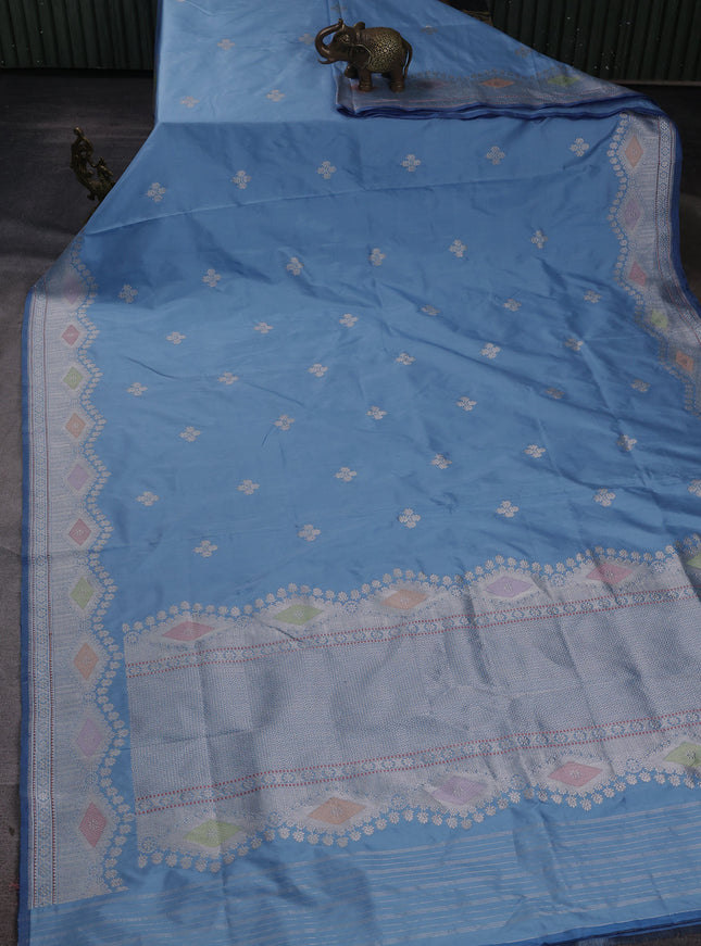 Sky Blue Banarasi Silk Saree
