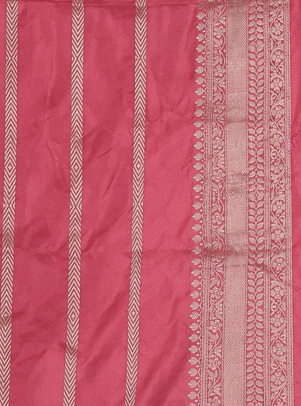 Peach - Pink Banarasi Silk Saree