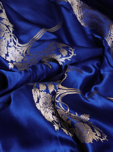Royal Blue Banarasi Mushru Silk Saree