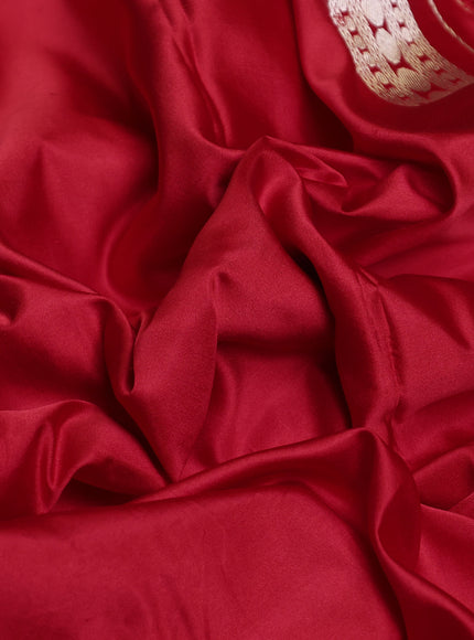 Red Banarasi Mushru Silk Saree