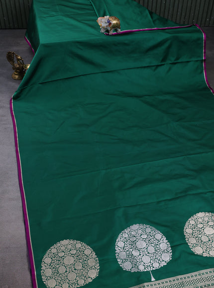 Green Banarasi Mushru Silk Saree