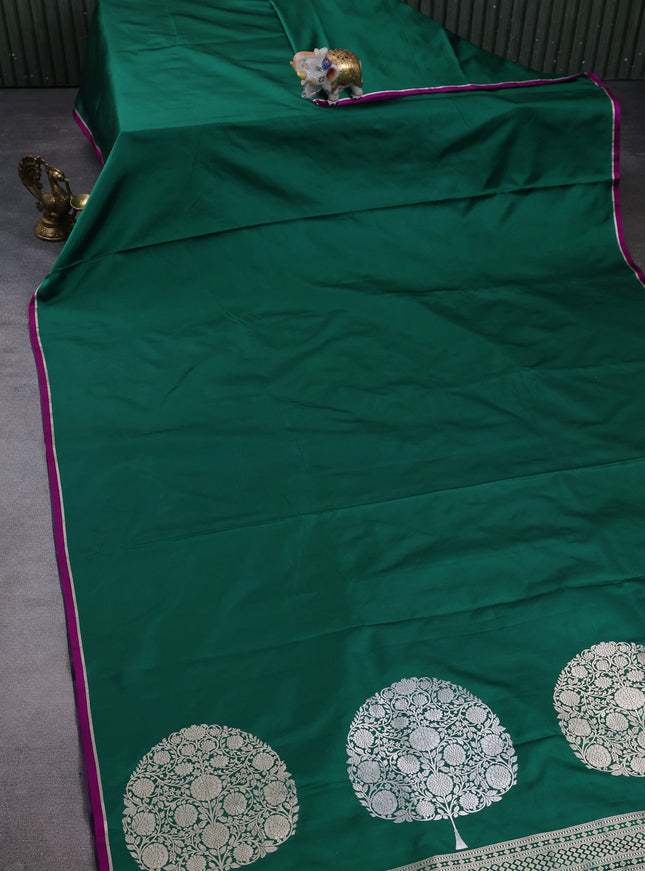 Green Banarasi Mushru Silk Saree