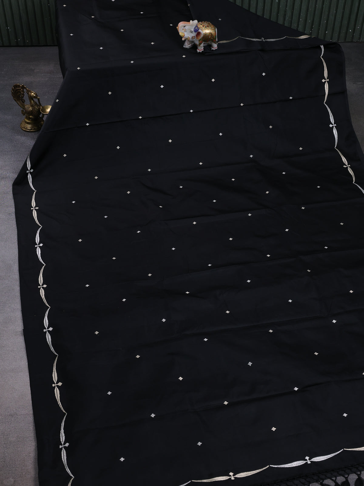 Black Banarasi Mushru Silk Saree