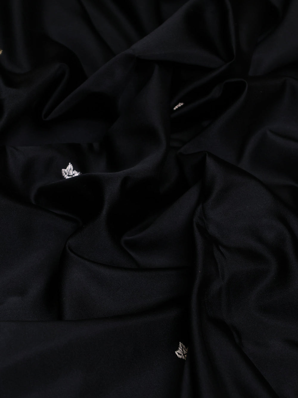 Black Banarasi Mushru Silk Saree