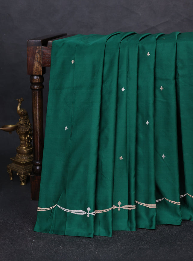 Green Banarasi Mushru Silk Saree