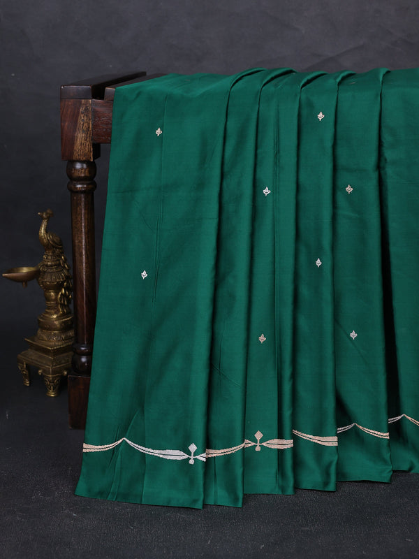 Green Banarasi Mushru Silk Saree