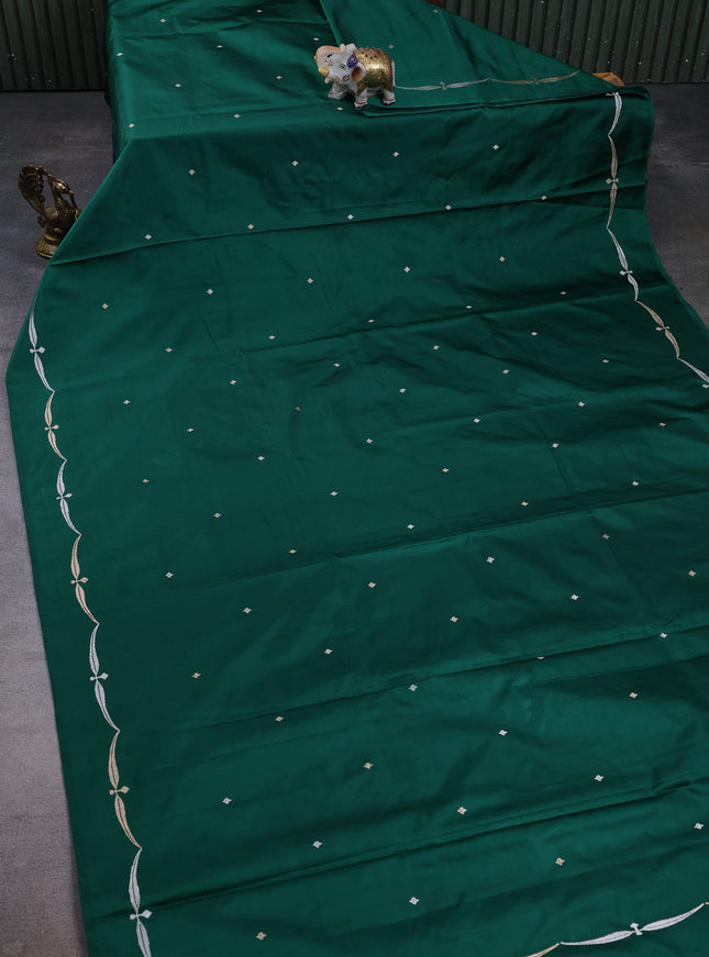 Green Banarasi Mushru Silk Saree