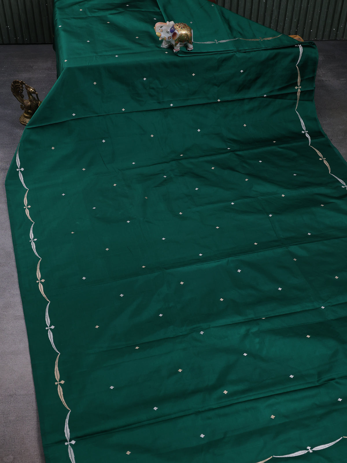 Green Banarasi Mushru Silk Saree