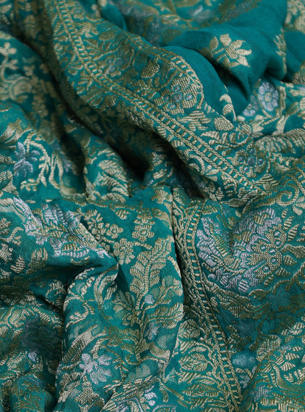 Teal Blue Banarasi Georgette Saree
