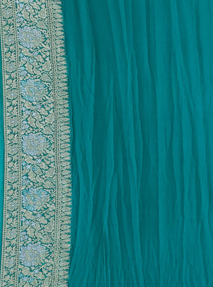 Teal Blue Banarasi Georgette Saree